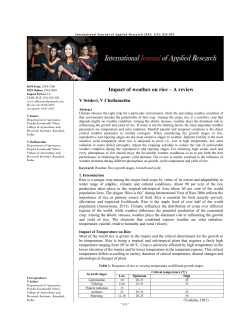 Impact of weather on rice &ndash; A review