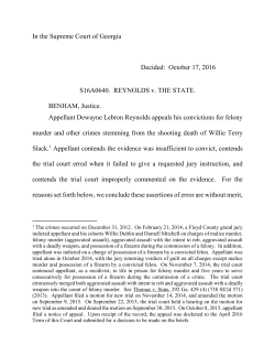 In the Supreme Court of Georgia Decided: October 17, 2016