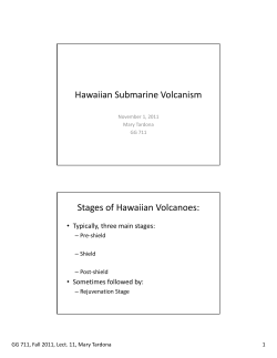 Hawaiian Submarine Volcanism Stages of Hawaiian Volcanoes: