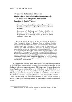 T1 and T2 Relaxation Times on Gadolinium