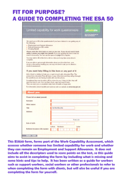 FIT FOR PURPOSE? A GUIDE TO COMPLETING THE ESA 50