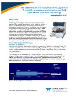 AN1301 Determination of Mercury in Synthetic Gypsum