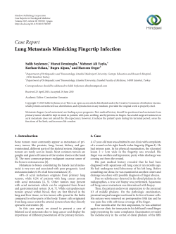 Lung Metastasis Mimicking Fingertip Infection