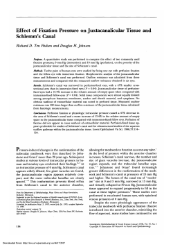 Effect of fixation pressure on juxtacanalicular tissue and