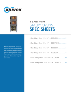 4, 5, And 10 Tray Bakery Ovens SPEC SHEETS