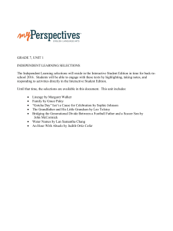 GRADE 7, UNIT 1 INDEPENDENT LEARNING