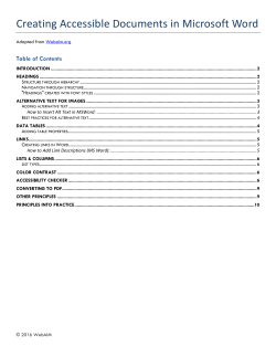 Making documents accessible in Microsoft Word
