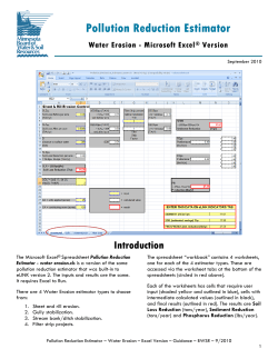 BWSR Pollution Reduction Estimator Guidance