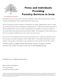 Firms and Individuals Providing Forestry Services in Iowa