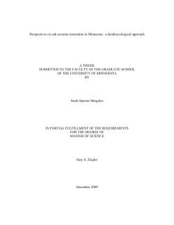 Perspectives on oak savanna restoration in Minnesota: a