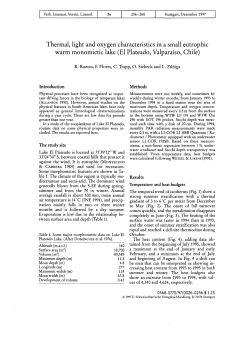Thermal, light and oxygen characteristics in a small eutrophic warm