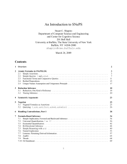 An Introduction to SNePS