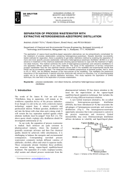SEPARATION OF PROCESS WASTEWATER WITH EXTRACTIVE