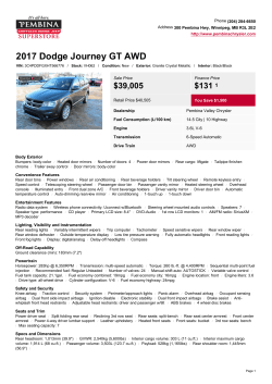 2017 Dodge Journey in Winnipeg, MB | Pembina Chrysler