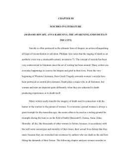 CHAPTER III SUICIDES IN LITERATURE (MADAME