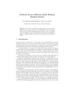 Perfectly Secure Oblivious RAM Without Random Oracles