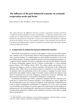 The influence of the post-industrial economy on economic