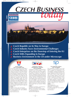 Czech Republic on its Way to Europe Czech Industry Faces