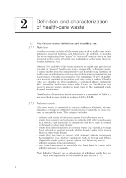 2 Definition and characterization of health-care waste