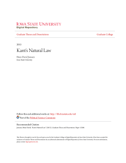 Kant`s Natural Law - Iowa State University Digital Repository