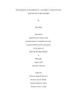 The Paradox of Sovereignty: Authority, Constitution, and Political