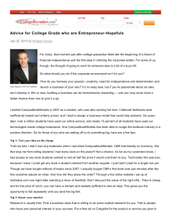 Advice for College Grads who are Entrepreneur-Hopefuls