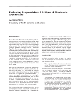 Evaluating Progressivism: A Critique of Biomimetic Architecture