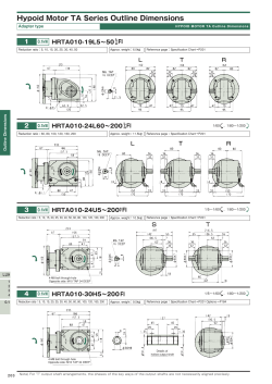 Hypoid Motor TA Series Outline Dimensions