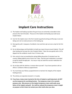 Implant Care Instructions