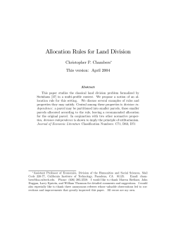 Allocation Rules for Land Division