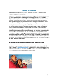 Packing List &ndash; Antarctica