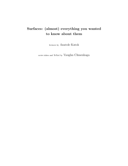 Surfaces: (almost) everything you wanted to know about them
