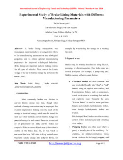 Experimental Study of Brake Lining Materials with Different