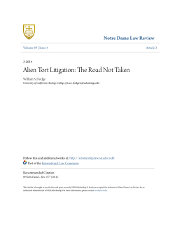 Alien Tort Litigation: The Road Not Taken