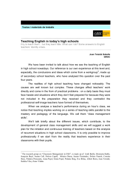 Teaching English in today`s high schools