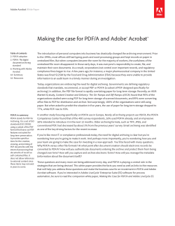 Making the case for PDF/A and Adobe&reg; Acrobat&reg;