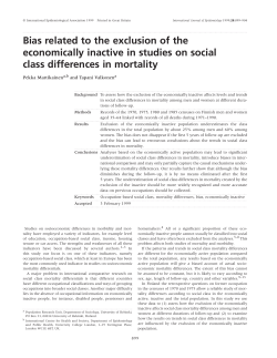 Bias related to the exclusion of the economically inactive in studies