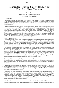 Domestic Cabin Crew Rostering For Air New Zealand