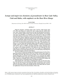 Isotope and major-ion chemistry of groundwater in Bear Lake Valley