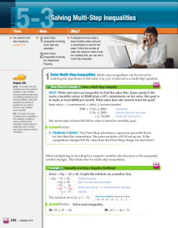 Section 3 - Algebra 1