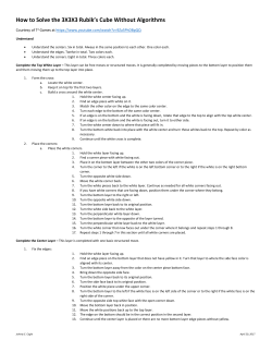 4-20-17 Spring Seminar-How to Solve the 3X3X3 Rubiks Cube