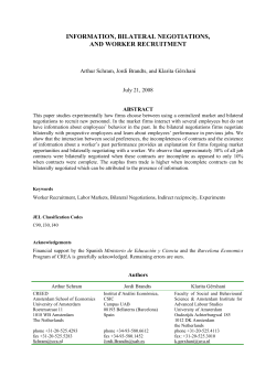 information, bilateral negotiations, and worker recruitment - IAE-CSIC
