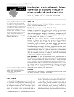 Breeding bird species richness in Taiwan: distribution on gradients