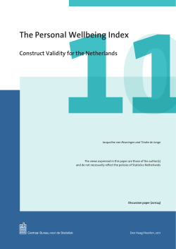 The Personal Wellbeing Index