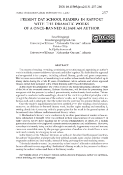 Present day school readers in rapport with the dramatic