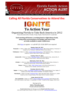 To Action Tour - Florida Family Policy Council