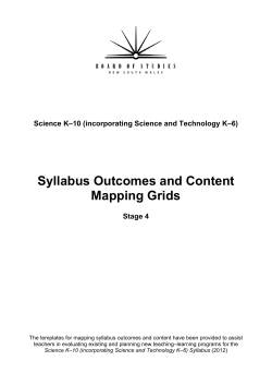 Syllabus Outcomes and Content Mapping Grids