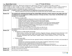 Topic: World War II (3.2) Score 4.0 Score 3.0 Score 2.0 Score 1.0