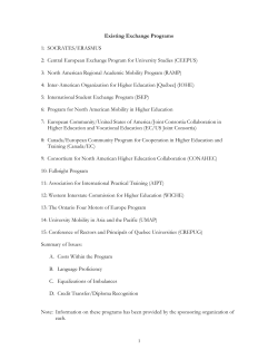 Existing Exchange Programs
