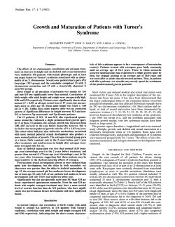 Growth and Maturation of Patients with Turner`s Syndrome
